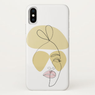 Minimalist Face Line Art iPhone X Case