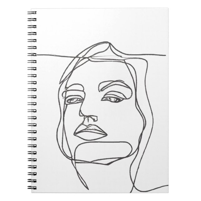 Minimalist Face Line Art Notebook (Front)