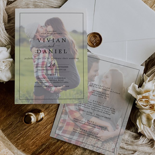 Minimalist | Faded Photo All In One Wedding Invita Invitation (Creator Uploaded)