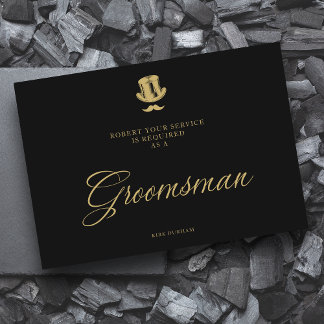 Minimalist Fake Golden Groomsman Luxury Wedding 