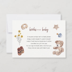 Minimalist fall Baby Shower Books Request card