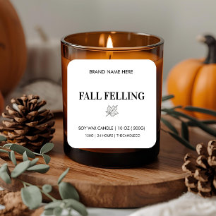 Minimalist Fall Candle Label   Custom Seasonal