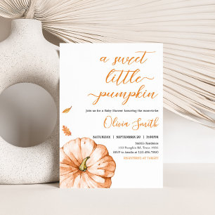 Minimalist Fall Little Pumpkin Baby Shower  Invitation