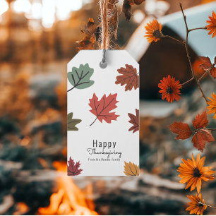 Minimalist Fall Thanksgiving Leaves falling Gift Tags