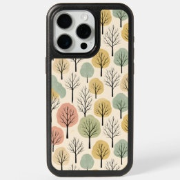 Minimalist Fall Tree Pattern Pastel Autumn Forest