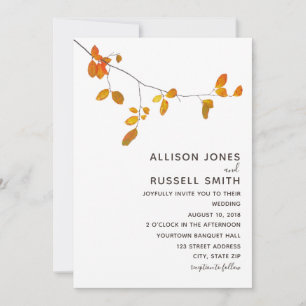 Minimalist Fall Wedding Invitation
