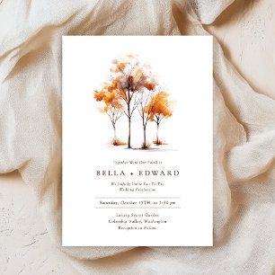 Minimalist Fall Wedding  Invitation