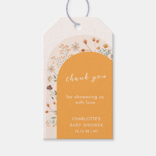 Minimalist Fall Wildflower Arch Baby Shower Gift Tags
