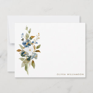 Minimalist Fall Wildflower Personalised Stationery Card