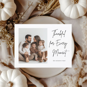 Minimalist Family Photo Thanksgiving Postcard