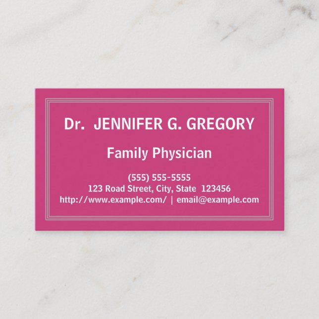 Minimalist Family Physician Business Card (Front)