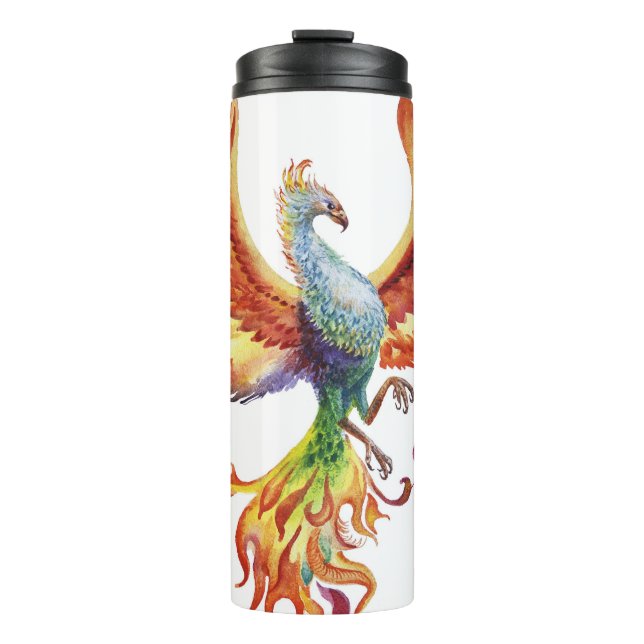 Minimalist Fashion Woman, Black Line Graphics. Thermal Tumbler (Front)