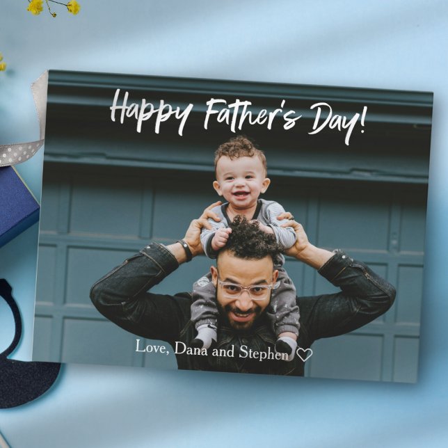 Minimalist Father's Day Photo Greeting Post Card (Creator Uploaded)