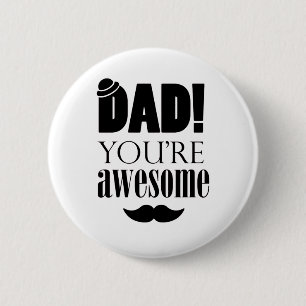 Minimalist Father's Day Typography Graphic! 6 Cm Round Badge