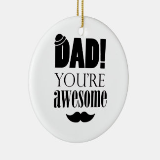 Minimalist Father's Day Typography Graphic! Ceramic Tree Decoration