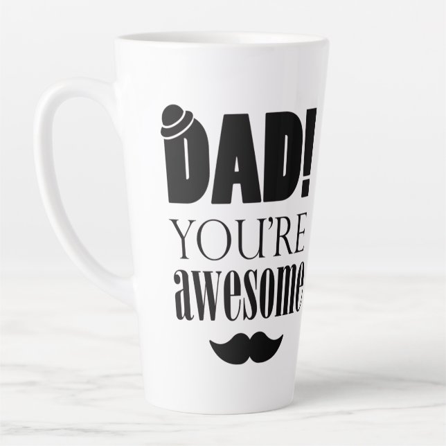 Minimalist Father's Day Typography Graphic! Latte Mug (Left)