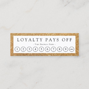 Minimalist Faux Gold Border Loyalty Punch Card