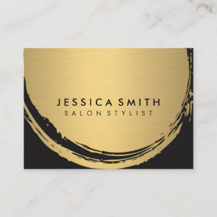 Minimalist Faux Metallic Gold Brushed Business Card