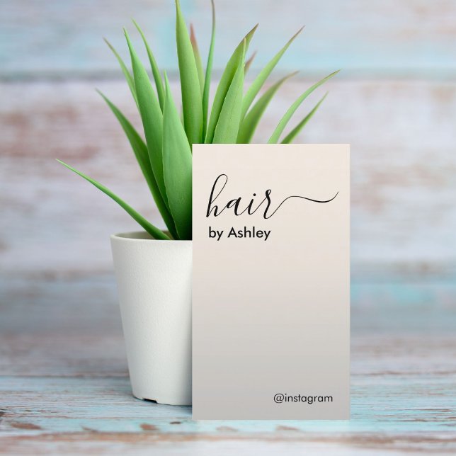 Minimalist Faux Silver Black Hair Stylist  Business Card (Creator Uploaded)