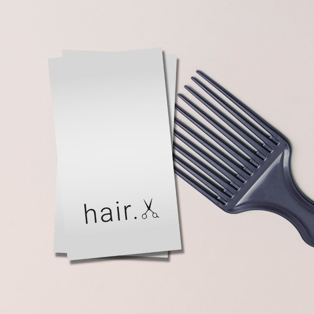 Minimalist Faux Silver Black Scissors Hair Stylist Business Card (Creator Uploaded)