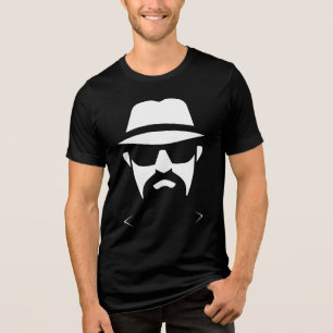 Minimalist Fedora Black & White: Lines of intrigue Tri-Blend Shirt