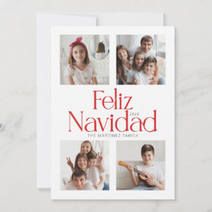Minimalist Feliz Navidad Red Card