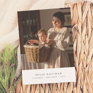 Minimalist Feliz Navidad Spanish Christmas Photo Holiday Card