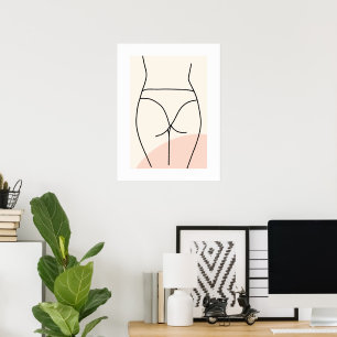 Minimalist Female Body Line Art Poster Abstract