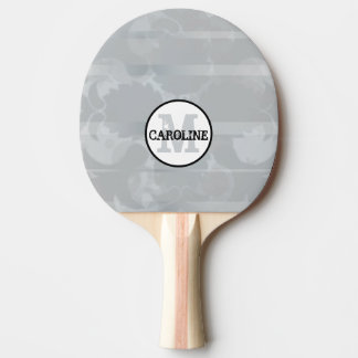 Minimalist Femine Modern Monogram Unique Grey Ping Pong Paddle