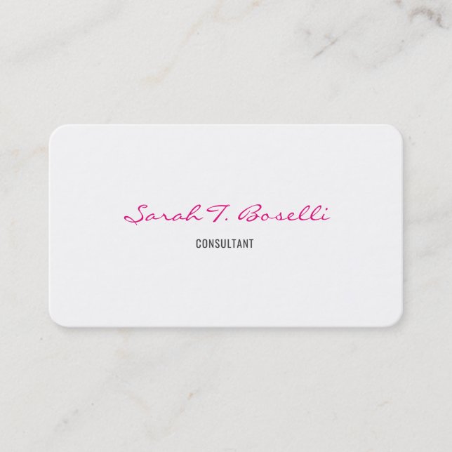 Minimalist Feminine Elegant Modern Professional Business Card (Front)