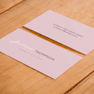 minimalist feminine pale pink women prof business card