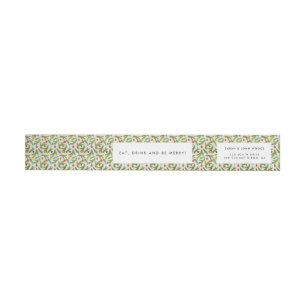 Minimalist festive Christmas pattern Wrap Around Label