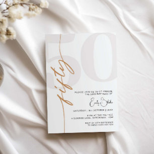 Minimalist Fifty 50th Birthday Party Invitation