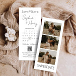 Minimalist Film Strip Photo Booth Save The Date<br><div class="desc">This minimalist film strip Save the Date card features a calendar where you can move the heart icon to mark your special wedding day.
Customise it with your favourite photos and personal details for a unique,  memorable announcement!</div>