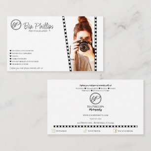 Minimalist Film Strip Photo Modern Photography Business Card