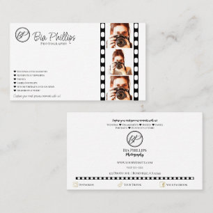 Minimalist Film Strip Photo Modern Photography Business Card