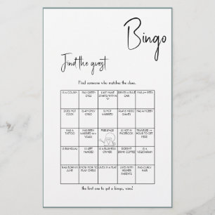 Minimalist Find the Guest Bingo - Black Edition Flyer