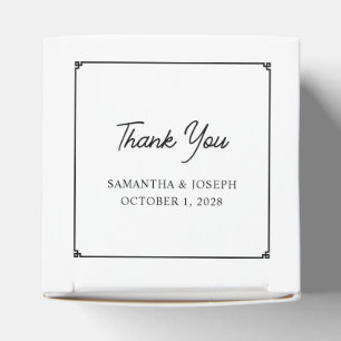 Minimalist Fine Greek Key Border Wedding Thank You Favour Box