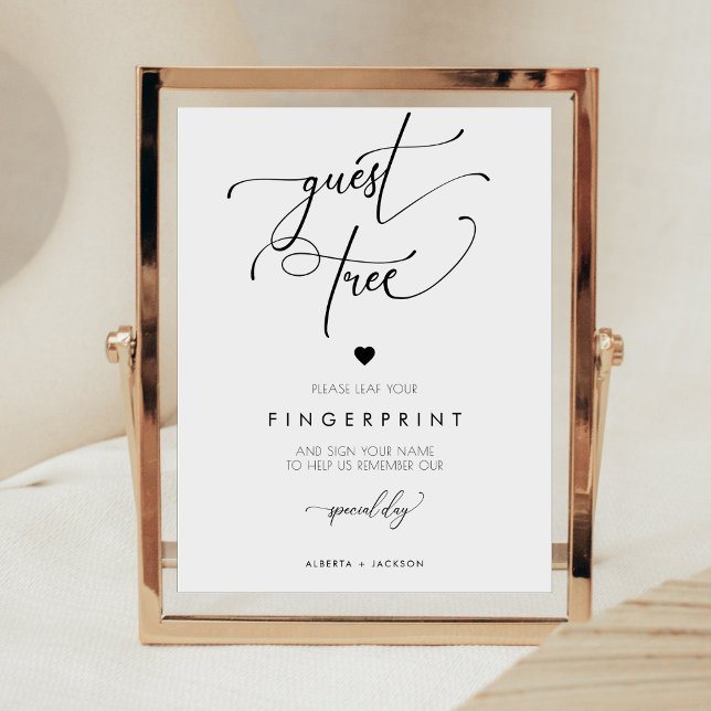Minimalist  Fingerprint Wedding Guest Tree Sign (Creator Uploaded)