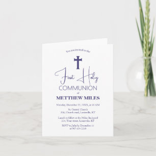 Minimalist first catholic communion invitation