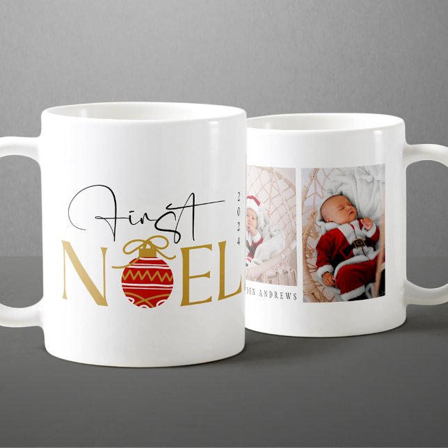 Minimalist First Christmas Baby Photo Coffee Mug (Creator Uploaded)