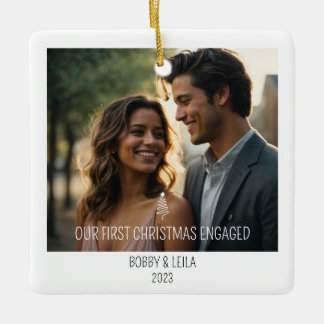 Minimalist First Christmas Engaged Ornament