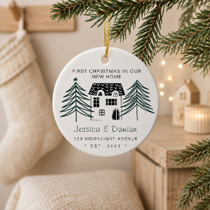 MINIMALIST FIRST CHRISTMAS IN OUR NEW HOME CERAMIC TREE DECORATION