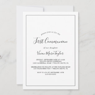 Minimalist First Communion Invitation