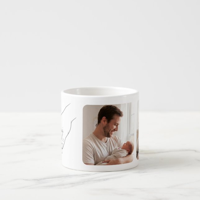 Minimalist First Father's Day Two Photo Mug (Front)