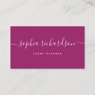 Minimalist Flair Orchid Magenta Script Business Card