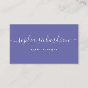 Minimalist Flair   Periwinkle Script Business Card