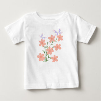 Minimalist Flat Vector Peach Flower Spray  Baby T-Shirt