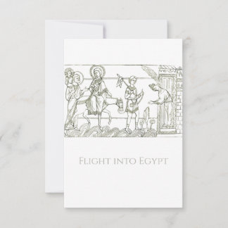 Minimalist Flight into Egypt Holy Card