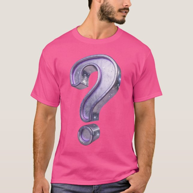 Minimalist Floating Question Mark – 3D Transparent T-Shirt (Front)